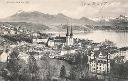 Luzern (LU) – Stadtansicht mit der Rigi
