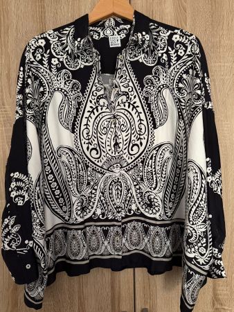 Bluse edel mit Muster Marke Emily van den Bergh Grösse 40