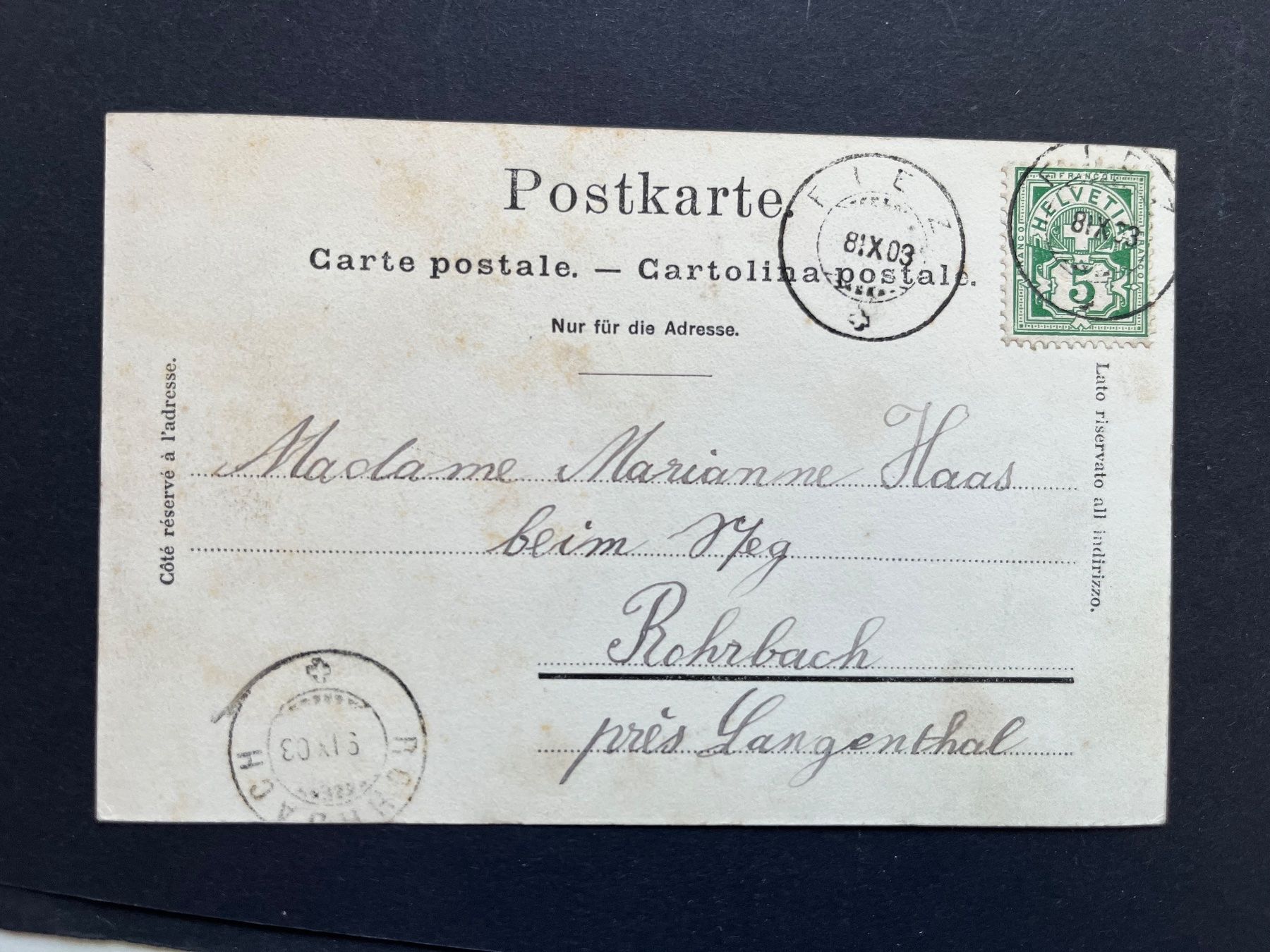 Ansichtskarten: Souvenir de Fiez, 1903 – Gebraucht aus Ostermundigen von DaxKarten-75 1