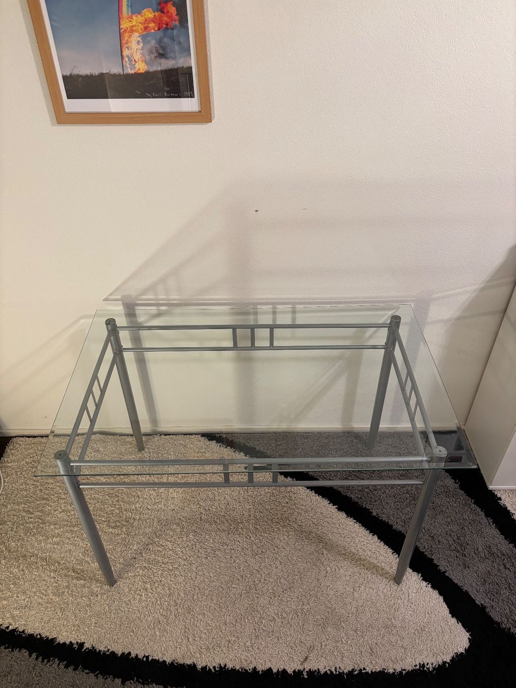 Scrivanie: Glass Top Table / Desk with Silver Metal Frame – Usato da Zürich venduto da cisar97 1