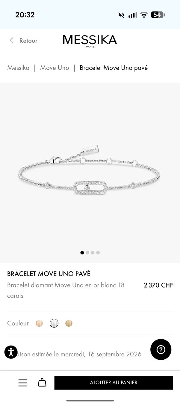 Messika Bracciali & Braccialetti: Bracelet Messika Move Uno pavé or blanc – Nuovo e nell'imballaggio originale da Les Avanchets venduto da ale_2prq 5