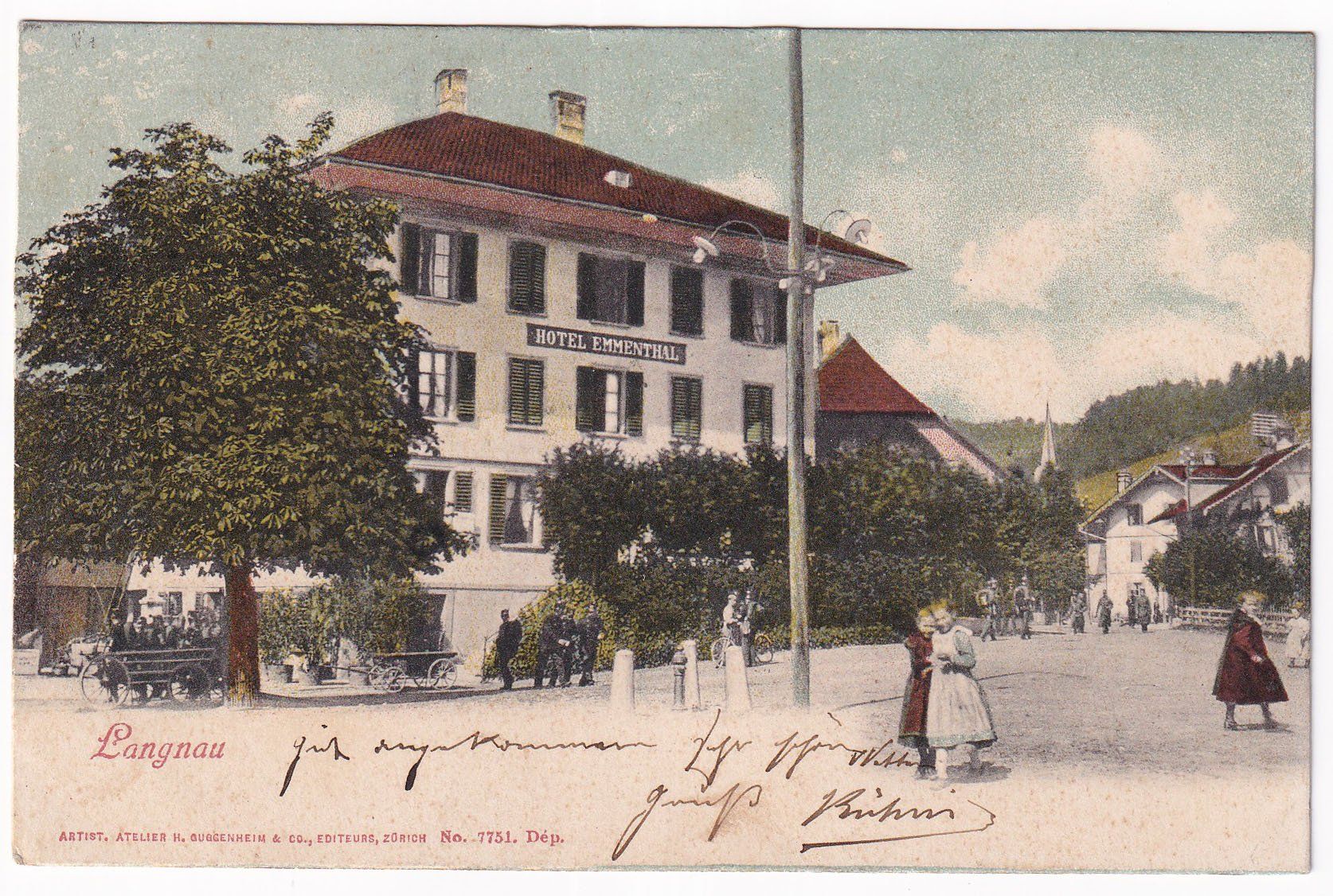 Cartoline postali: Langnau  Hotel Emmenthal 1903 – Usato da Cormoret venduto da Pascalll2001