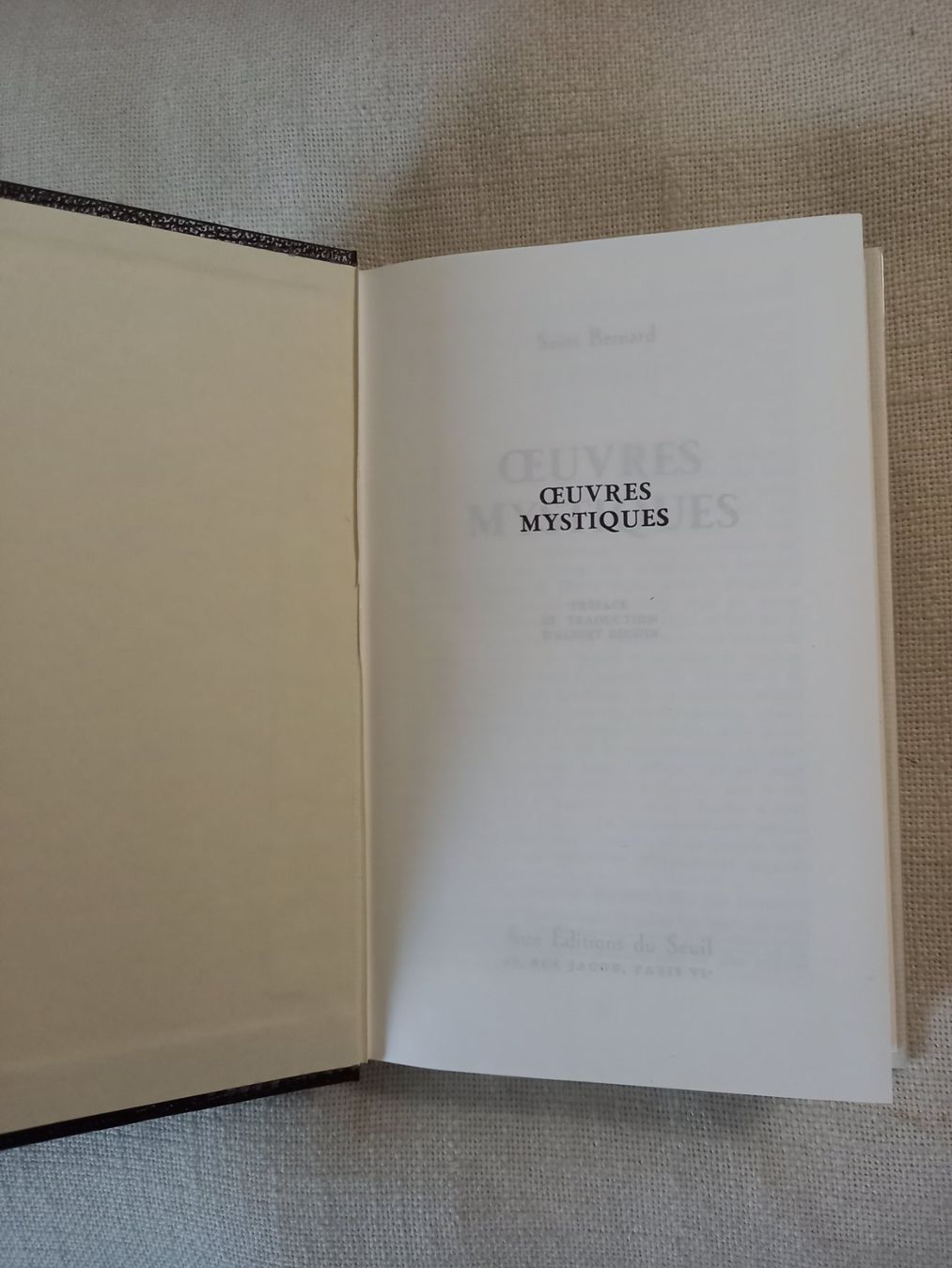 Libri: Oeuvres mystiques de saint Bernard – Usato da Neuchâtel venduto da Dualseele 2