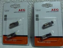 4 Stück. AEG Glühlampe T4W Warn Led