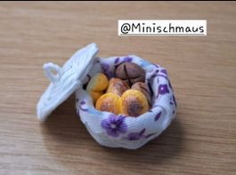 Brötlikorb Handgeflochten für Puppenhaus, Maileg