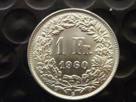 1 Fr.  1960   unz. / stgl.  - ungereinigt  -