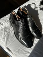 Aigner Herren Lederschuhe, Schwarz, Gr. 43 - Budapester