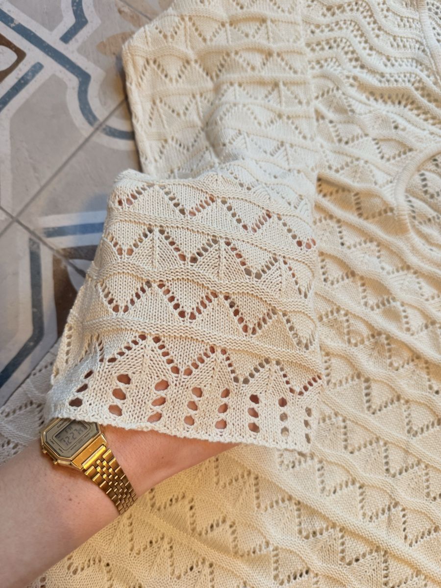 Tuniken: Sommer Tunika Strick Lochmuster Ivory, Grösse 38/40 – Gebraucht aus Dotzigen von White_Warrior 1
