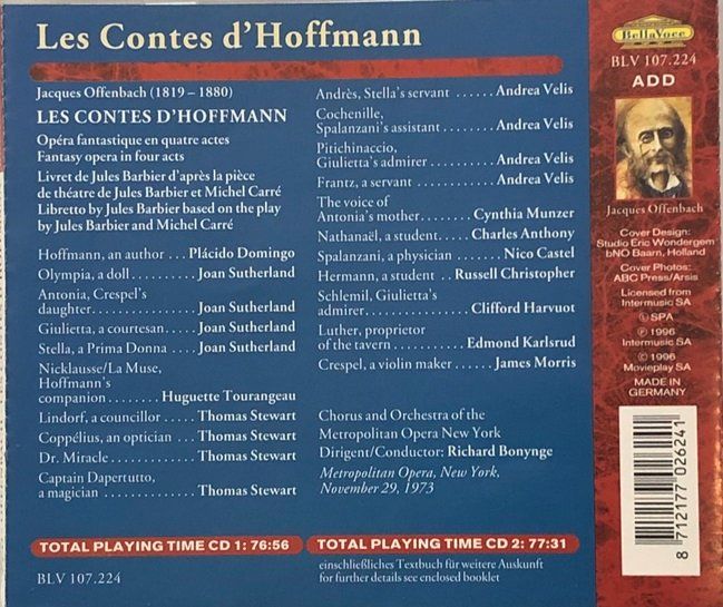 CD: Offenbach - Les Contes d'Hoffmann (Sutherland/Domingo) – Usato da Grüningen venduto da azulamarillo 1