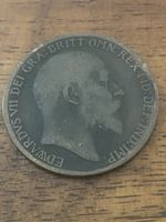 Alte 1909 Penny Münze von Eduard VII, Britische Rarität!