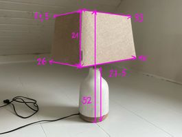 Lampe Fuss Marmor Schirm Riviera Maison mit Ersatzschirm