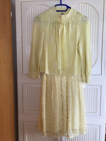 Helles Vintage Spitzenkleid, Gr. 40 - Sommerlicher Look!