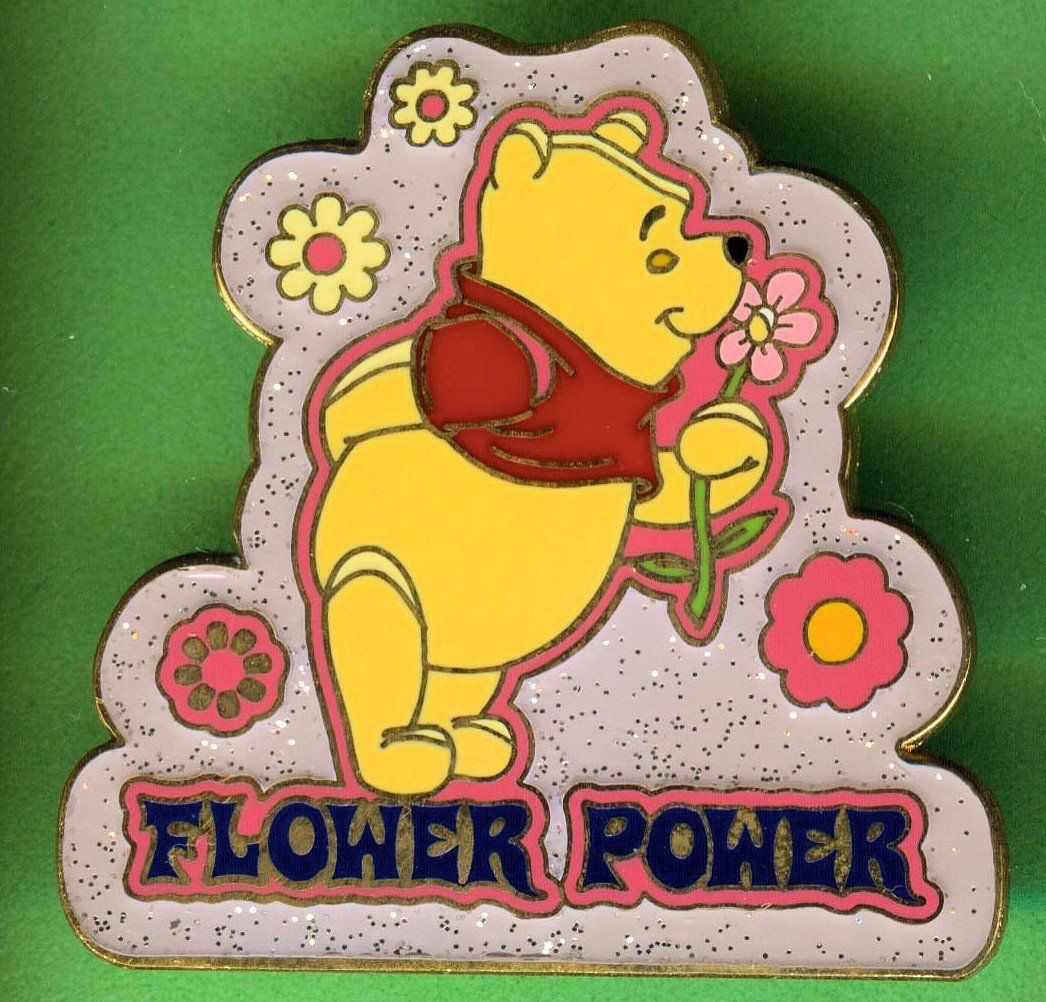 Disney Placchette & Badge: DISNEY  Winnie Pooh  FLOWER POWER – Usato da Winterthur venduto da Sammleroase