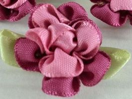 Appliques FLEURS 2 tons VIEUX ROSE