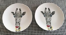2 coole Essteller mit Giraffe