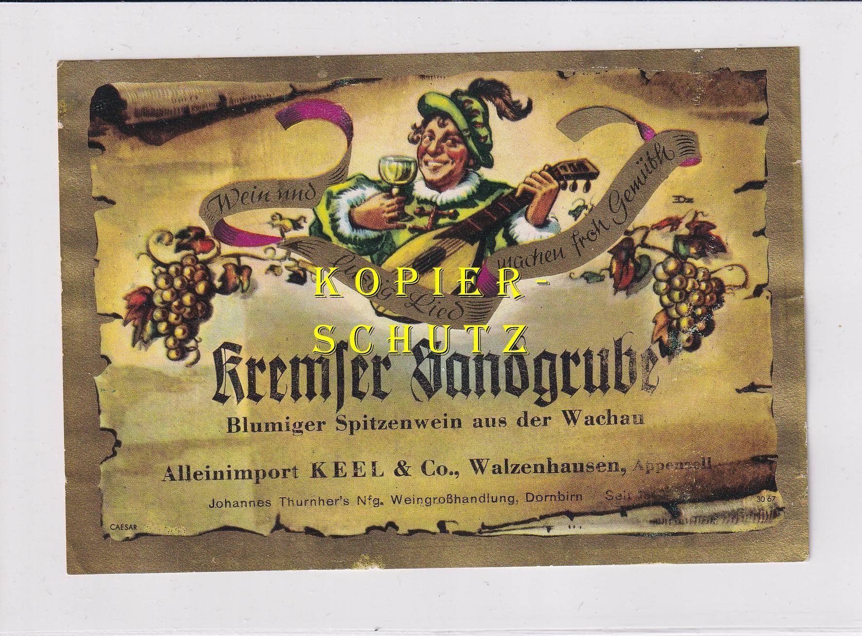 Papiere: Etikette - Kremser Sandgrube /bd – Gebraucht aus Hombrechtikon von Rudolf07