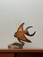 1950er Kupfer Fisch Skulptur vintage Tierskulptur Figur