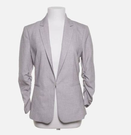 H&M, Blazer, Grösse: 38, Grau, Elasthan/Leinen/Polyester