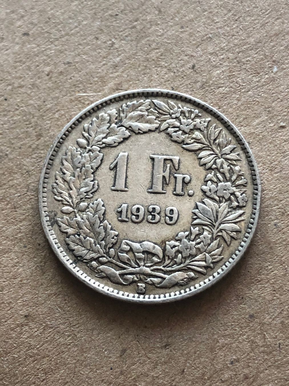 Alle Münzen: 1 Fr. 1939 – Gebraucht aus Schötz von Odpa