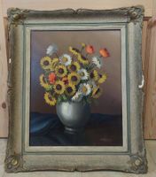Gemälde Blumenstillleben H. Wagenaar geölt gerahmt 44x54cm