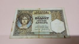 50 Dinar Serbien 1941, , Top Sammlerstück!