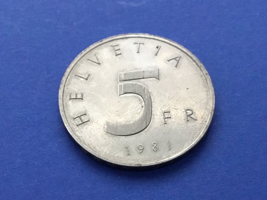Tutti le monete: ** 5 Franken Stans 1981 – Usato da St. Margrethen SG venduto da alfapeugeot10 5