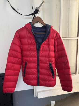 Rote Steppjacke / Wendejacke - Rot & Dunkelblau