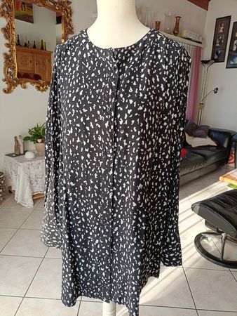 Bequeme Street One Longbluse, Gr. 42 schwarz-weiss,