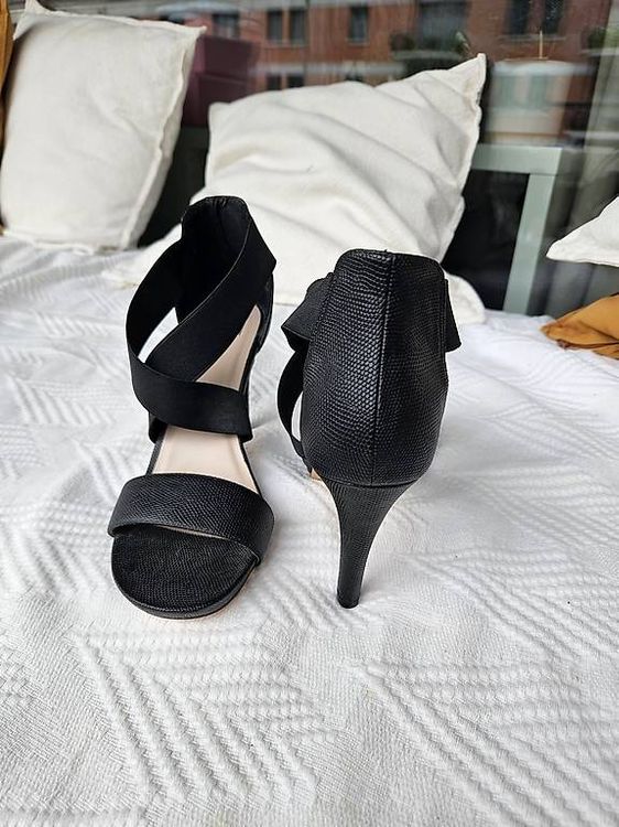 Schwarze offene High Heels Grösse 39 4