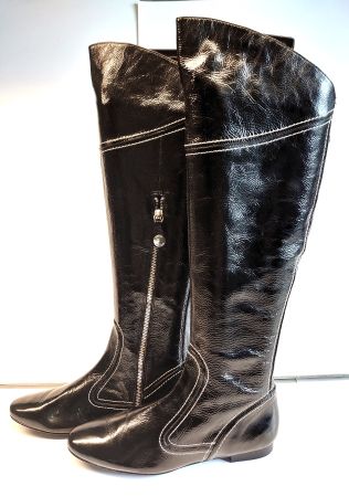 Karen Millen, England, Glanz-Echt-Lederstiefel, Grösse 38