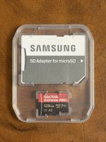 SanDisk Extreme PRO 128GB microSDXC V30 A2 + Samsung SD Adap