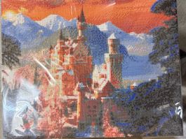 Diamond Painting mit Rahmen. Schloss Neuschwanstein