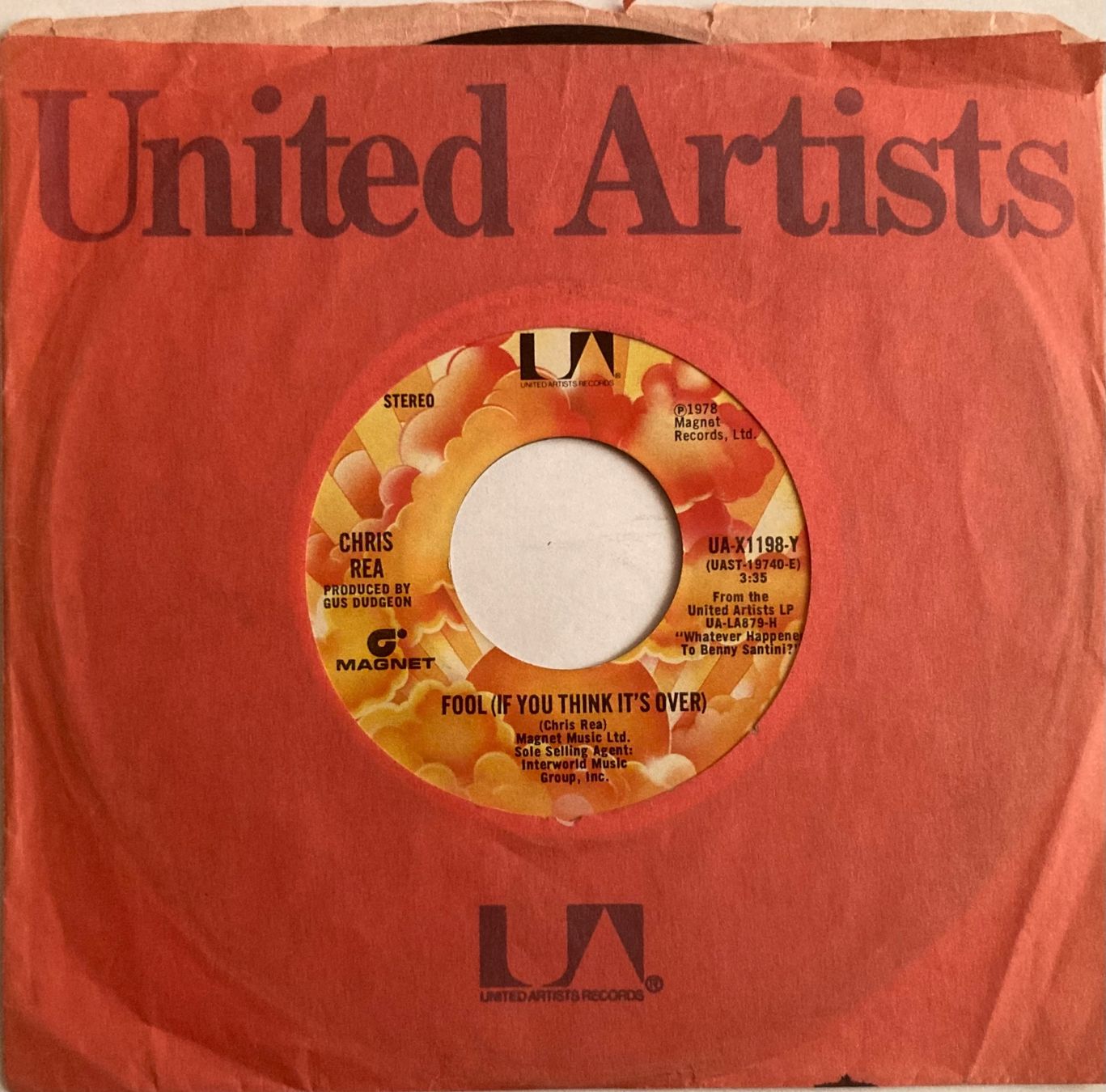 CHRIS REA - FOOL (IF YOU THINK IT'S OVER) (D'occasion) à Poliez-Pittet ...