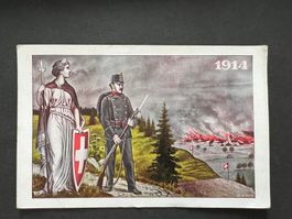 AK 1914 Militärkarte Grenzwacht gebraucht (G3699)