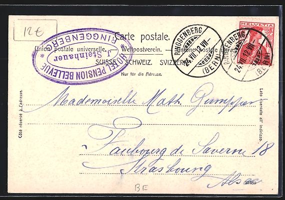 Ansichtskarten: Ringgenberg, Hotel und Pension Bellevue – Gebraucht aus Berlin von bartko-reher 1