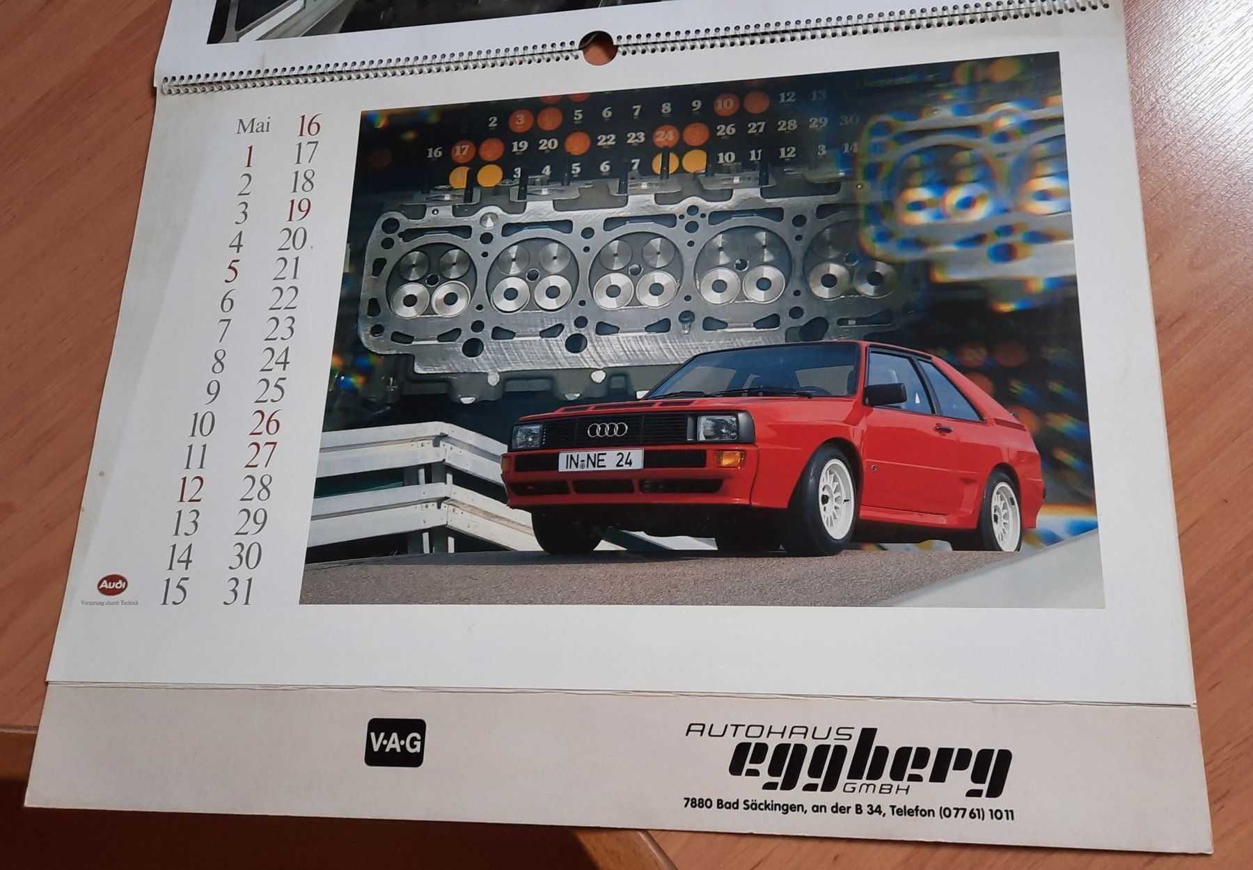 Kalender: Audi Auto Kalender 1985 Quattro – Gebraucht aus Hedingen von Zwackul 2