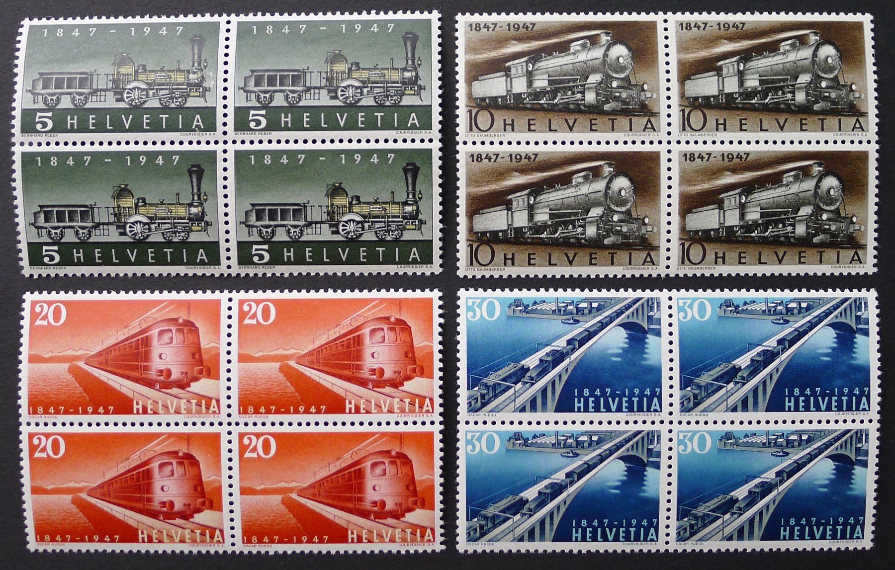 Tutti i francobolli: 1947, Serie Viererblöcke 277-280 postfrisch ** – Usato da Ebikon venduto da SilvioFreund