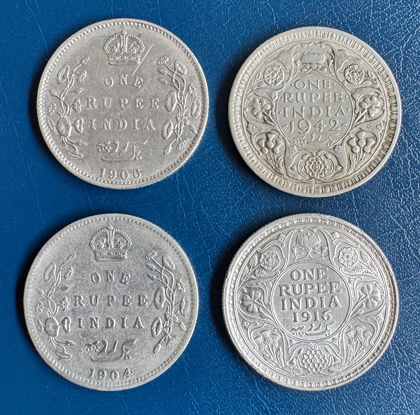 Alle Münzen: 4x Silber Rupien, Britisch-Indien, 1904 -1942 – Gebraucht aus Ebikon von Dmasterx 1
