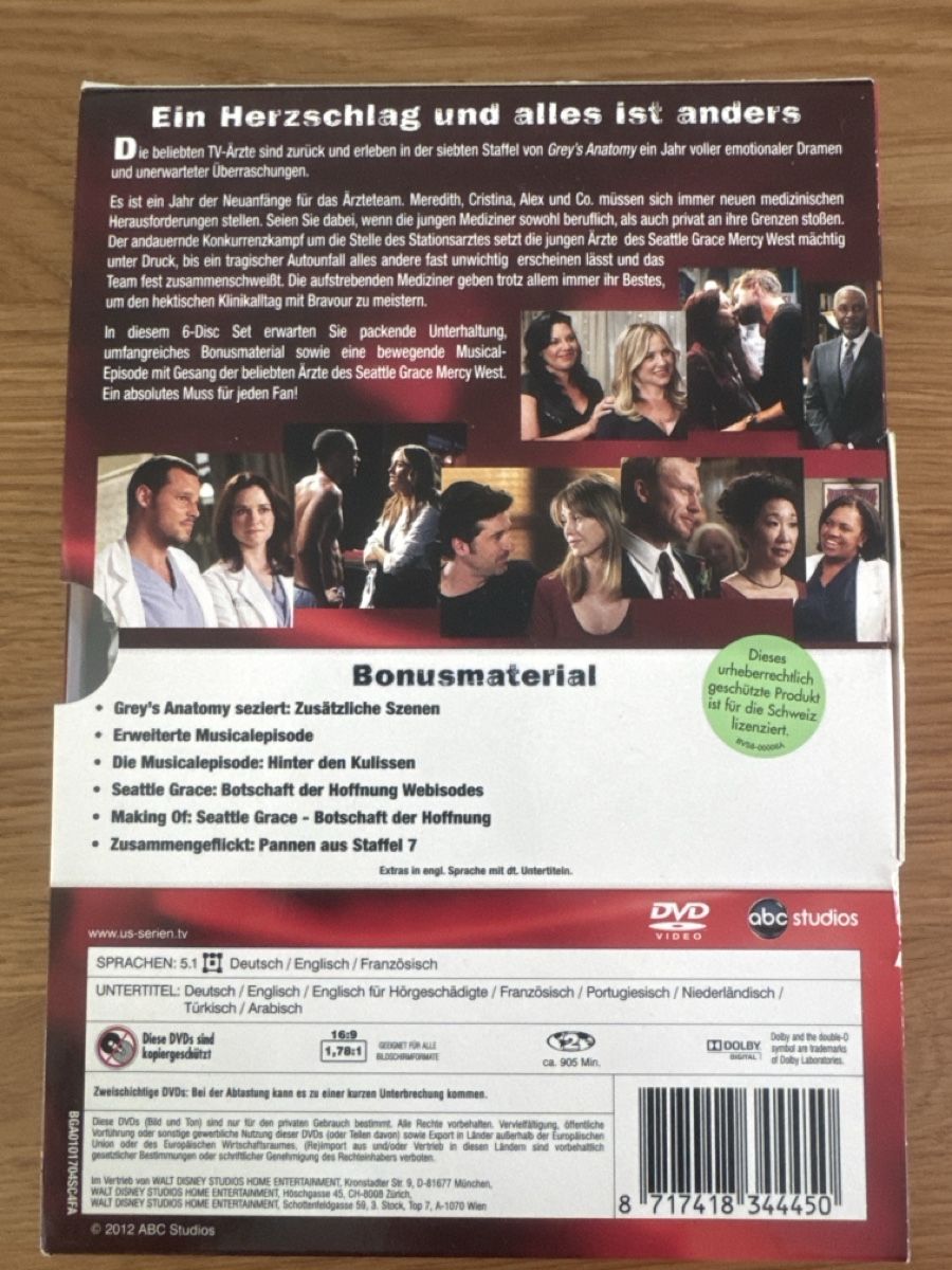 Tous les DVDs: Grey's Anatomy 7. Staffel DVD Box Set  – D'occasion à Muhen par Kusi_ 1