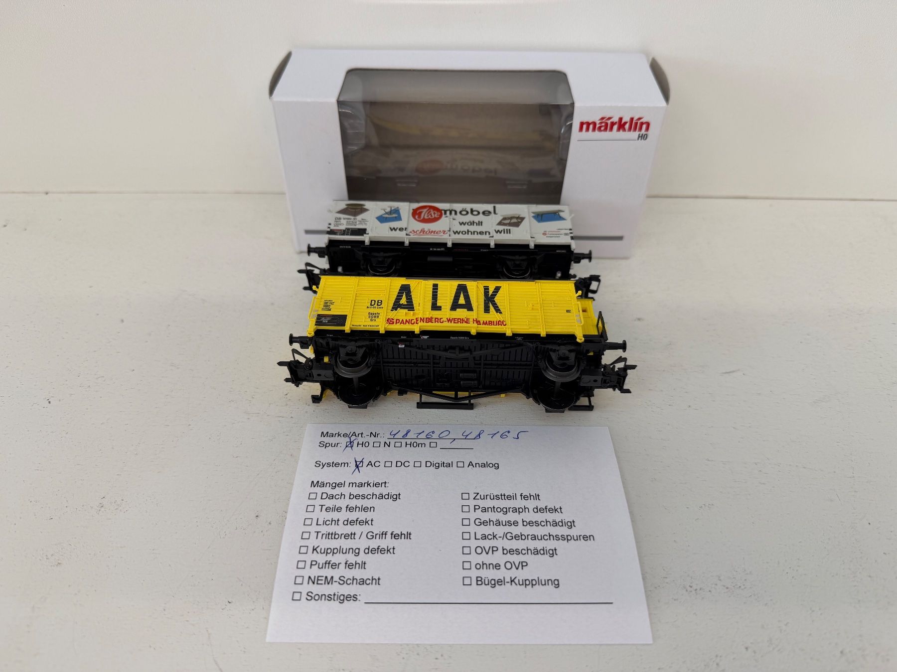 Märklin Modellini di ferrovie: Märklin 48160 + 48165 Güterwagen 2er Set der DB – Usato da Büsserach venduto da ModellbahnDepot 7