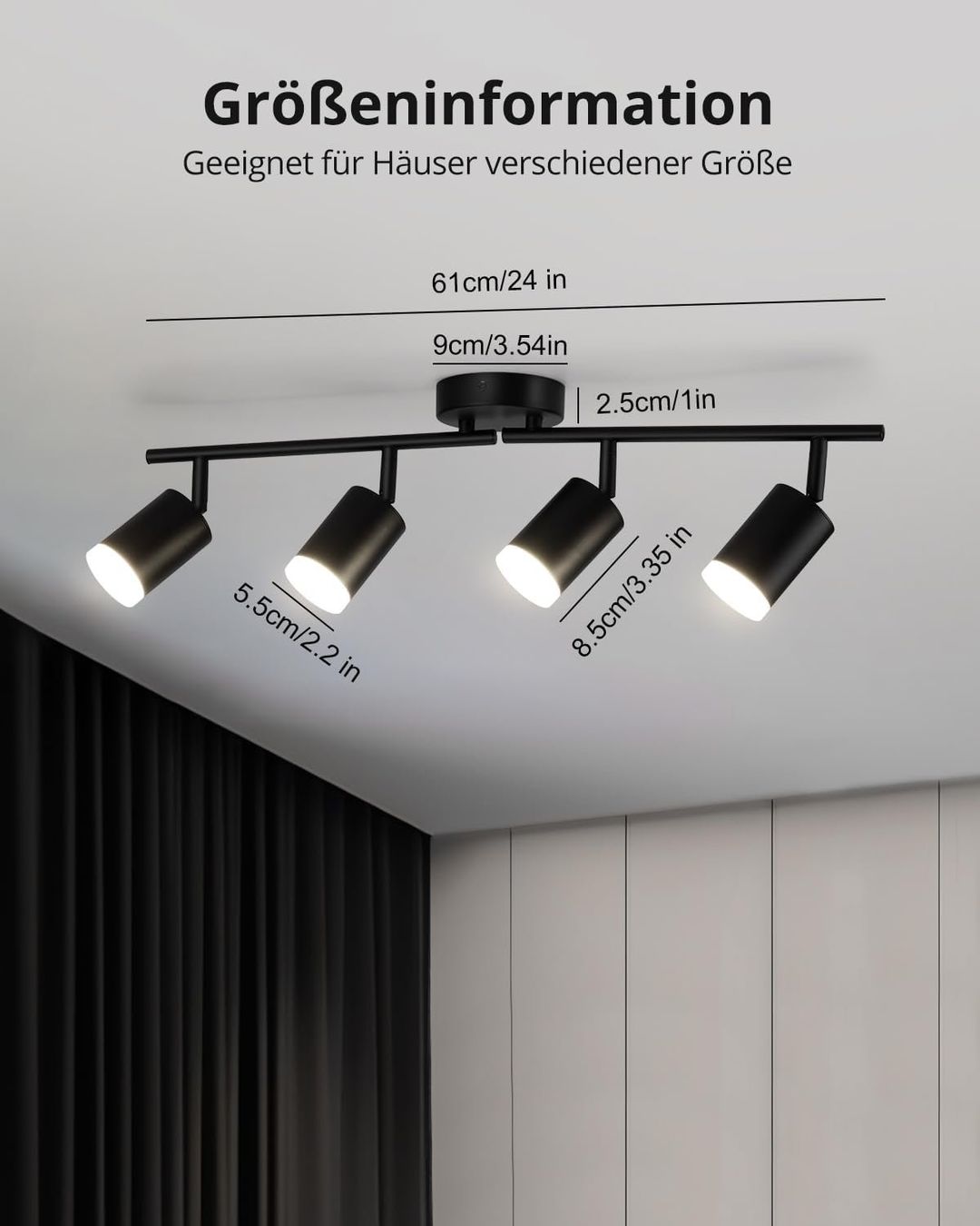 Kronleuchter & Deckenlampen: LED Deckenlampe Deckenleuchte schwenkbar Schwarz Strahler – Neu und originalverpackt aus Wittenbach von VELARO 2