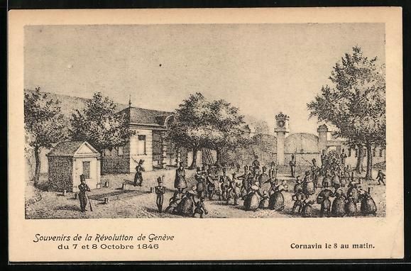 Cartoline postali: Genève, Revolution de Genève 1846, Cor – Usato da Berlin venduto da bartko-reher