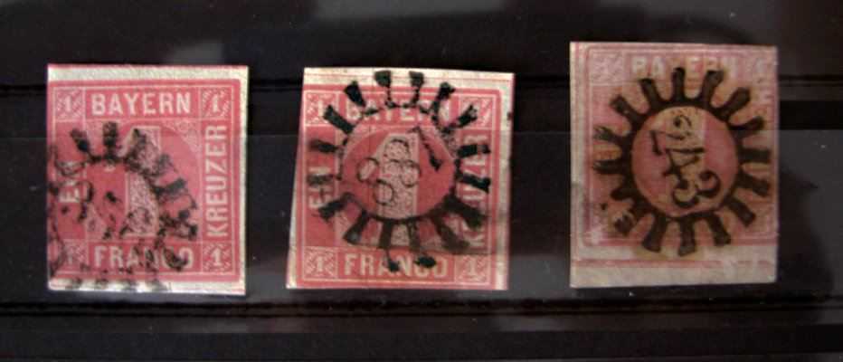 Alle Briefmarken: Bayern 3 x 3Ia signiert – Gebraucht aus Stuttgart von Escazu
