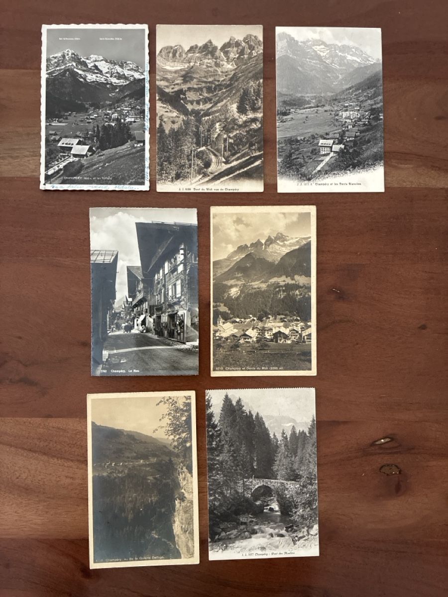 Cartoline postali: 13 Ansichtskarten Schweiz von Champéry VS – Usato da Oftringen venduto da Cla.vD.74 2