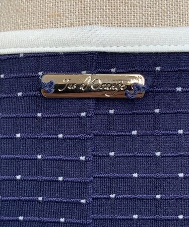 Superbe petite veste JUS D'ORANGE PARIS marine à pois blancs