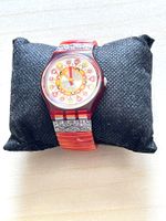 Swatch Damenuhr, rot-orange, Vintage Design, Sommerlook