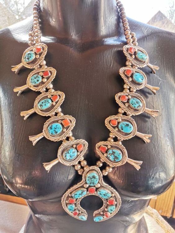 Indianer Squash Blossom Kette Silber Kaufen auf Ricardo