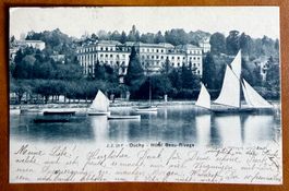 Lausanne - Ouchy - Voiliers devant l'Hôtel Beau Rivage 1903