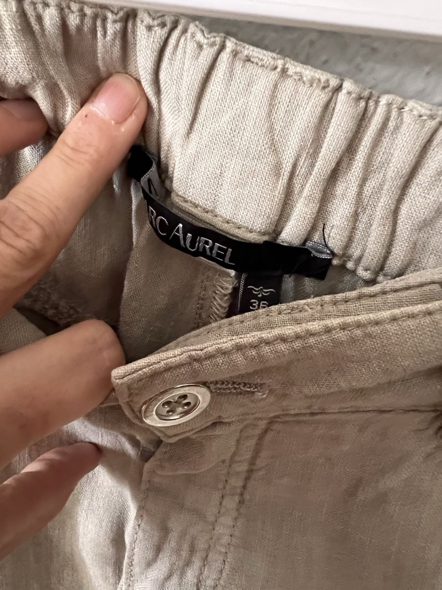 Pantaloni: Leinenhose Marc Aurel, Gr. 36, beige – Usato da Solothurn venduto da Brini06 3
