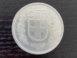 1 x 5 Franken Schweiz 1967 – zirkuliert